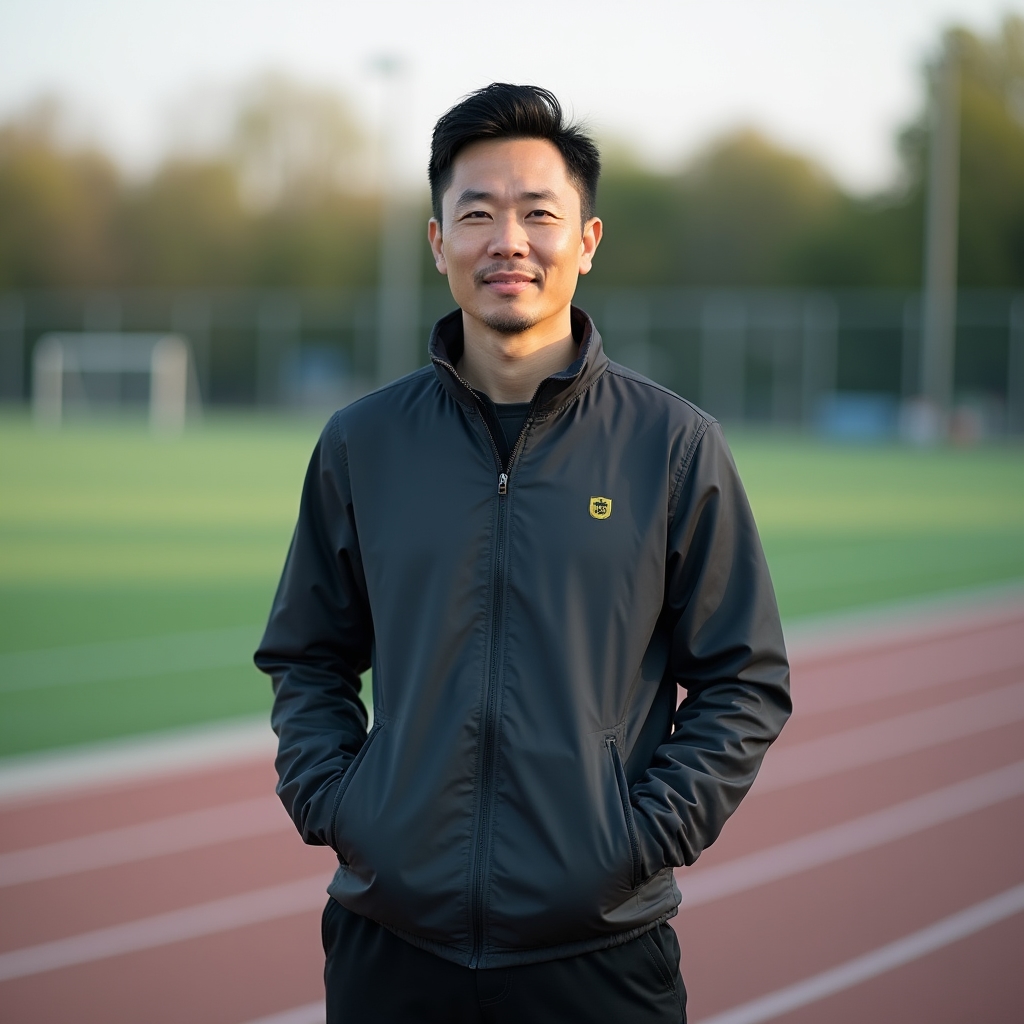 David Park, consistency and planning educator standing in an outdoor sports facility